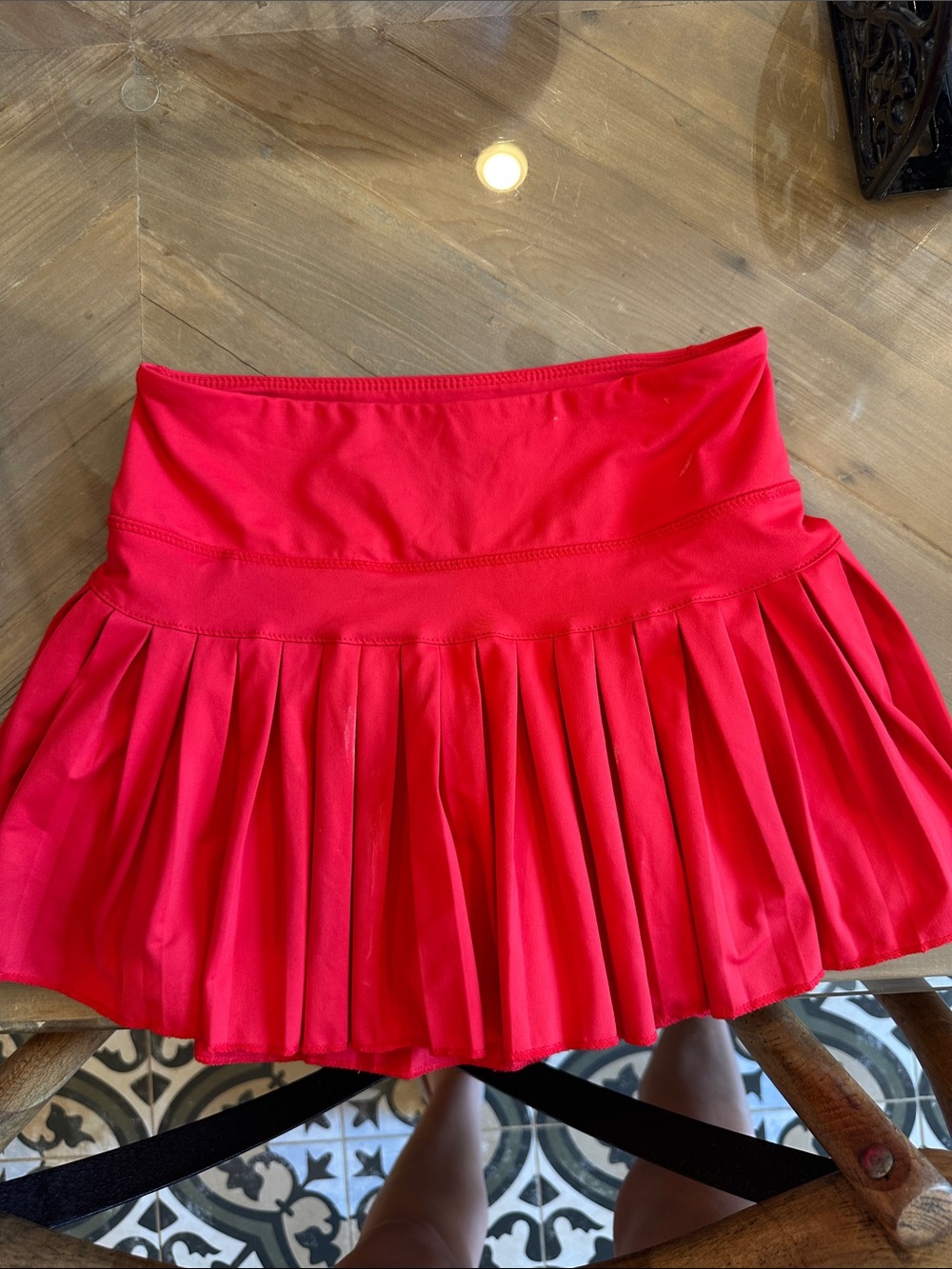 GOLDHINGE Sz S Flattering Red Pleated Skater Skirt